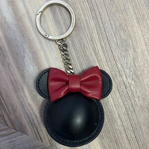 Kate Spade x Disney Minnie Mouse leather bag charm key chain